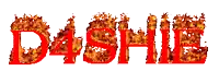 the word dash is written in red with flames on it