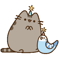 Fat Cat Bird Sticker