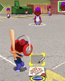 a closed sign is next to a box that says pizza parlor