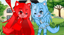 Red Cathy And Blue Cathy GIF