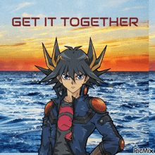 a picture of a anime character with the words get it together