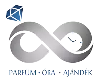 a logo for parfum ora ajándék with an infinity symbol