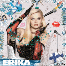 a picture of a woman with the name erika written on it