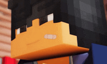 a close up of a minecraft character 's head with a smiley face on it