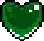 a pixel art illustration of a green heart shaped emerald .
