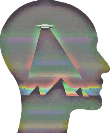 ufo pyramids silhouette trippy contemporary art