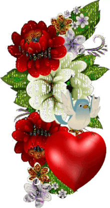 boldogs%C3%A1g flower bird heart