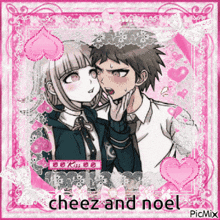 a picture of a boy and a girl with the words cheez and noel in the corner