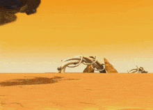 a cartoon character is holding a sword in front of a large bug