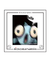 a cartoon of a fish with a hat that says hello