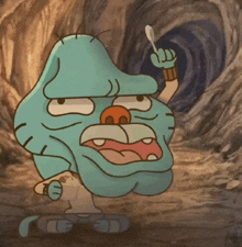 a cartoon character holding a spoon in his hand