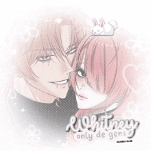 a drawing of a man and a girl with the name whitney on the bottom