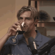 Phil Dunster Ted Lasso GIF - Phil Dunster Ted Lasso Drinking Wine GIFs