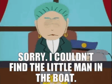 south park officer barbrady little man in the boat
