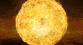 a sphere of fire with a dark background and a glowing center