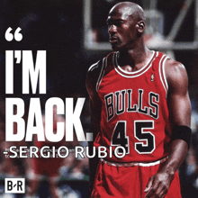 a basketball player in a bulls 45 jersey