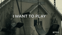 a netflix ad shows swings in front of a house