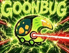 a cartoon of a bug with a laser beam coming out of it 's mouth .