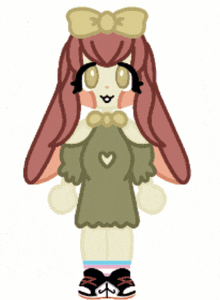 a drawing of a girl with long hair and a bow