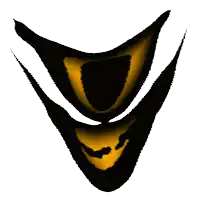 a black and yellow triangle with a white border