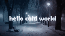 hello cold world cold and windy winter