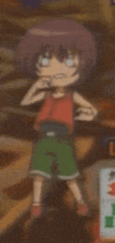 a blurry picture of a cartoon character making a face
