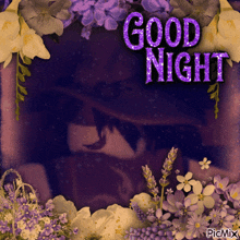 a picture of flowers and the words good night