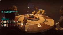 a group of people playing a game with a round 10 result