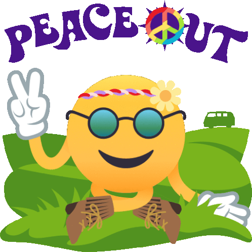 Peace Out Smiley Guy Sticker - Peace Out Smiley Guy Joypixels Stickers