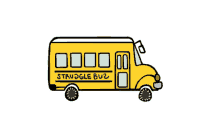 struggle bus drive cartoon trip