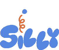 Silly Orange Spring Line Above Silly In Blue Bubble Letters Sticker - Silly Orange Spring Line Above Silly In Blue Bubble Letters Goofy Stickers