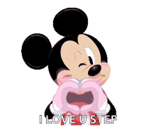 mickey mouse wink heart love
