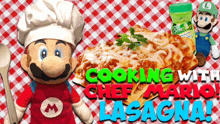 a cooking with chef mario lasagna advertisement