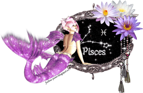Pisces Mermaid Sticker - Pisces Mermaid Glitter Stickers