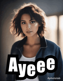 a picture of a woman with the name ayeee