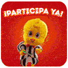 a picture of a yellow chicken with the words participa ya written above it
