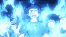 Blue Fire Anime GIF - Blue Fire Anime Rage GIFs