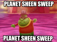 Planet Sheen Planet Sheen Sweep GIF - Planet Sheen Planet Sheen Sweep Carl Weezer GIFs