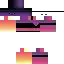 a purple , pink and yellow minecraft skin with a hat and a sword .