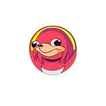 a cartoon drawing of knuckles the echidna with a rainbow around his head