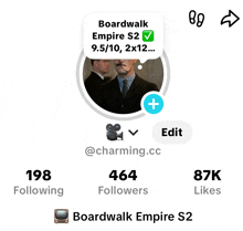 a screenshot of boardwalk empire s2 with a man in a suit and tie