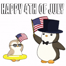 usa america flag fireworks penguin