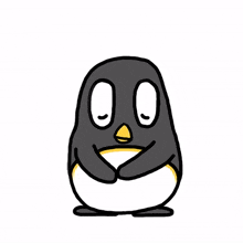 penguin big eye sad alone lonely