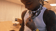 Check Out My Necklace Swae Lee GIF - Check Out My Necklace Swae Lee Flexing My Necklace GIFs