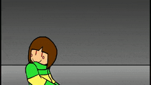 a cartoon of a person holding a knife and a bone