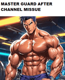 a very muscular man is standing in a gym holding a barbell .