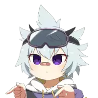 a cartoon character with a bandage on his nose and goggles on