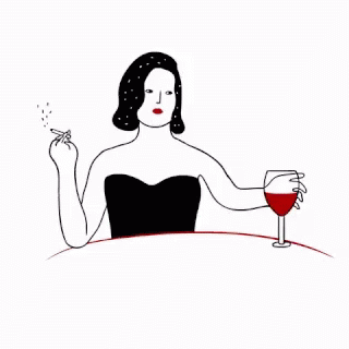 drinking wine cartoon