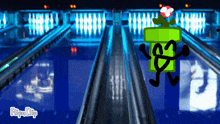 a cartoon drawing of a bowling alley with the word flipaclip on the bottom