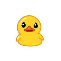 a yellow rubber duck in a red circle with a red line through it